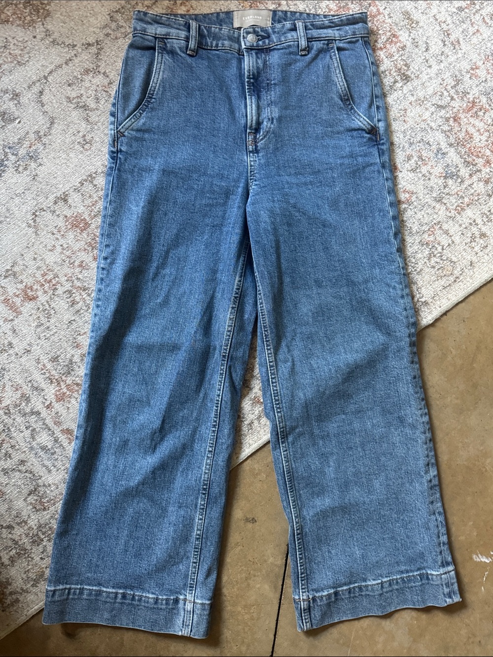 Everlane Indigo Blue Wide-Leg ankle Jeans size 29